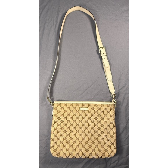 Gucci Handbags - Gucci GG Monogram Canvas Messenger Crossbody Shoulder Bag‎ Beige Brownr
